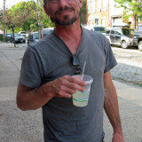 David Selig in Red Hook, Brooklyn found his bees flying back to the hive, glowing red.