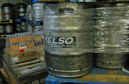 Barrels of Kelly Taylor’s Kelso beer.